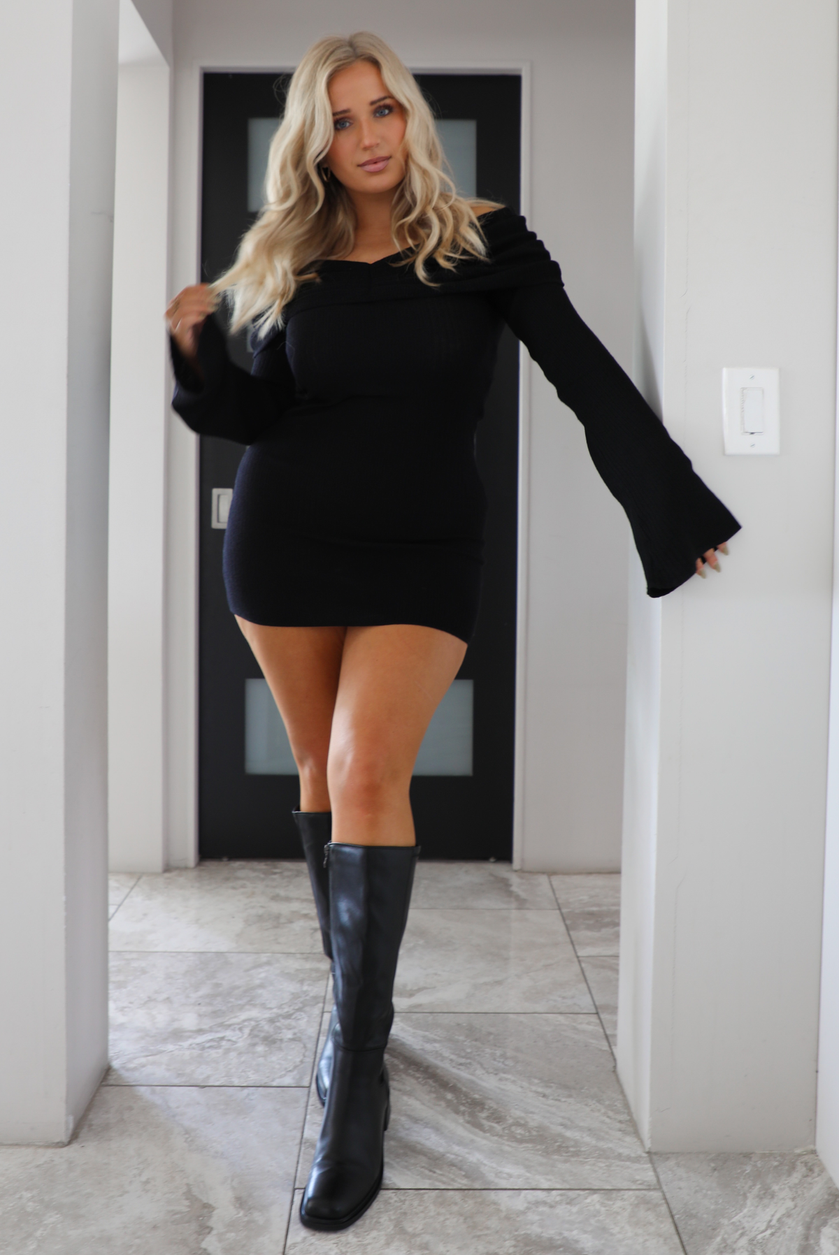 All Yours Sweater Dress: Black