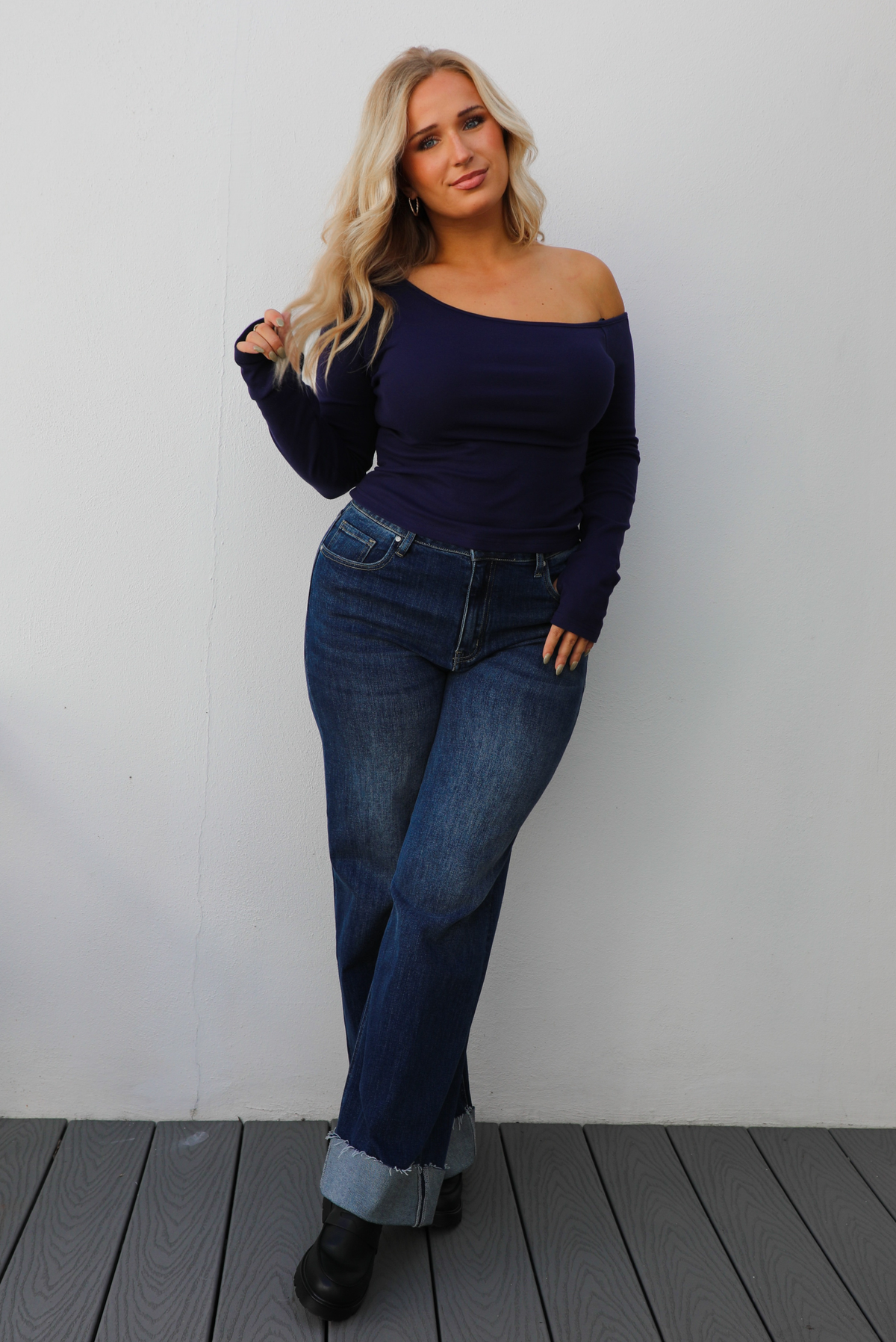 Make It Easy Top: Navy