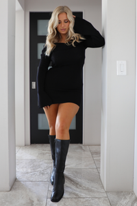 All Yours Sweater Dress: Black