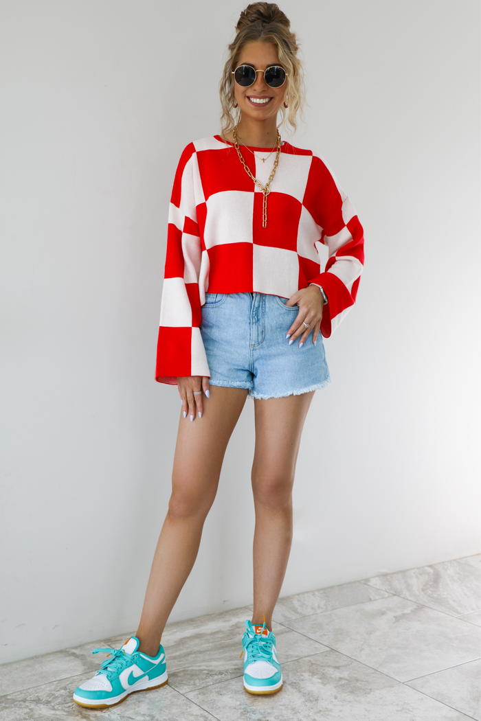 Sometimes Sweater: Red/White