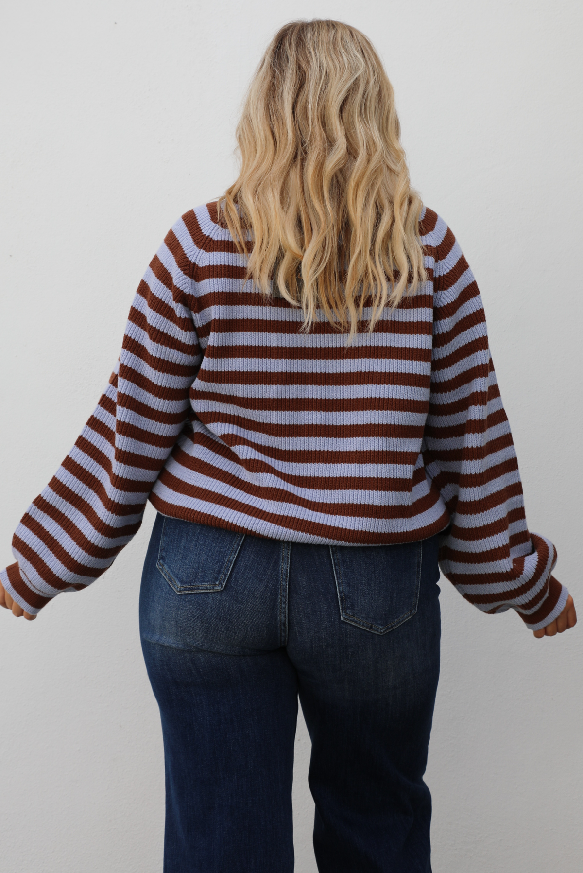 Someday Cardigan: Blue/Brown