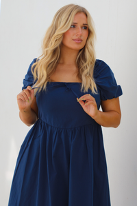 Family Pics Midi Dress: Navy