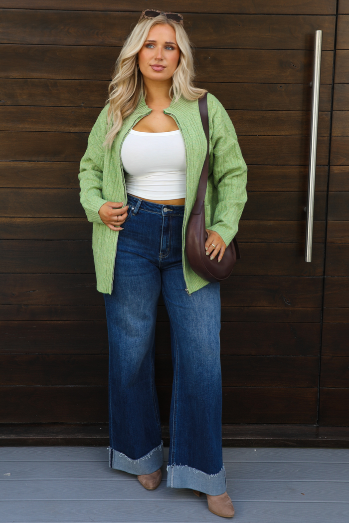 Everything You Need Cardigan: Green