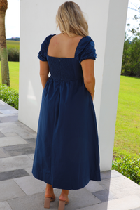 Family Pics Midi Dress: Navy