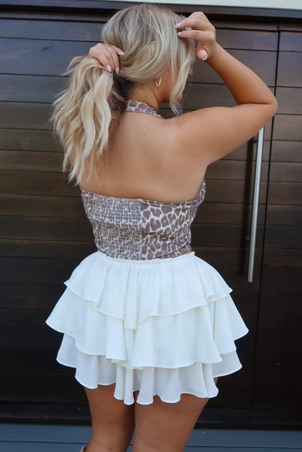 Run Into You Halter Top: Leopard