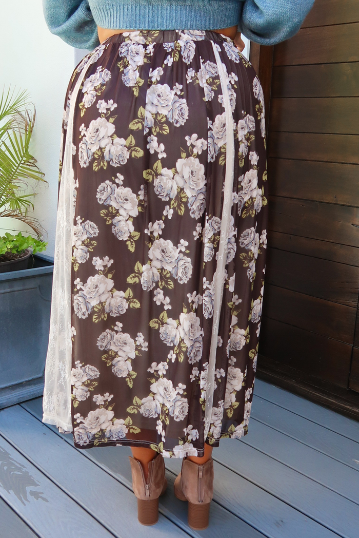 Hay Bale Maxi Skirt: Multi/Floral