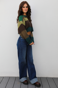Keep Me Warm Sweater: Green/Multi