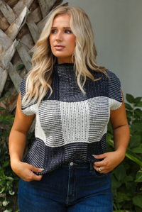 Think Twice Sweater: Black/Cream