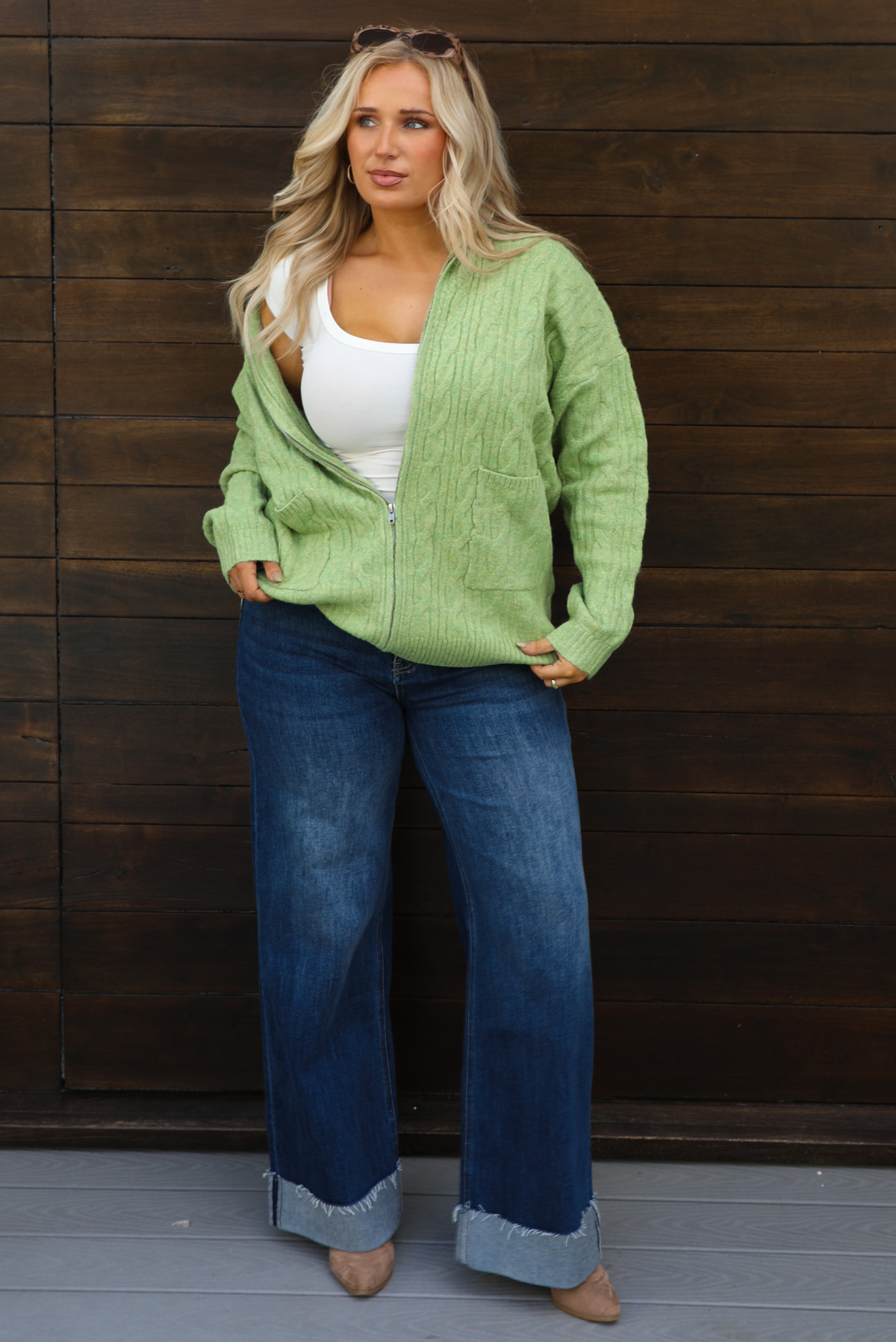 Everything You Need Cardigan: Green