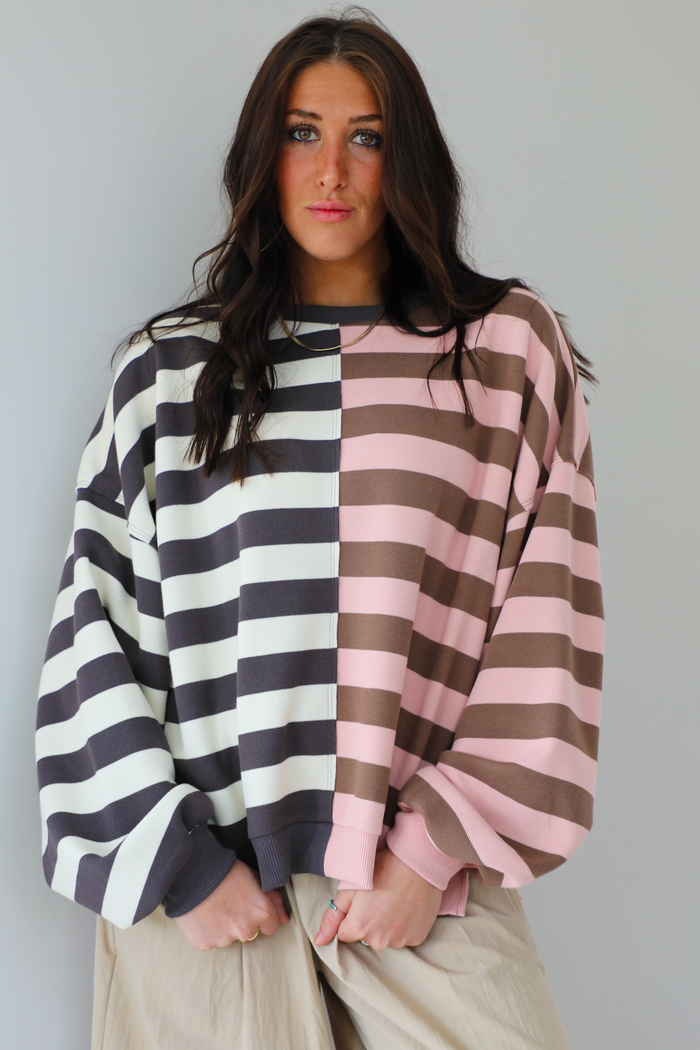 Lily Striped Sweater: Pink/Multi