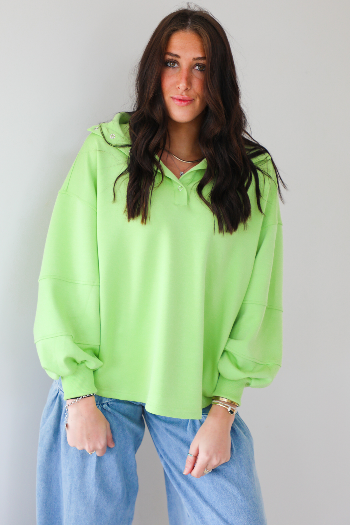 Evelyn Oversized Top: Green