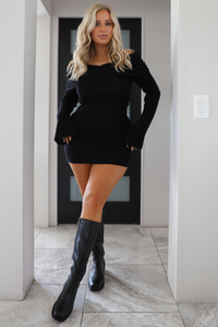 All Yours Sweater Dress: Black