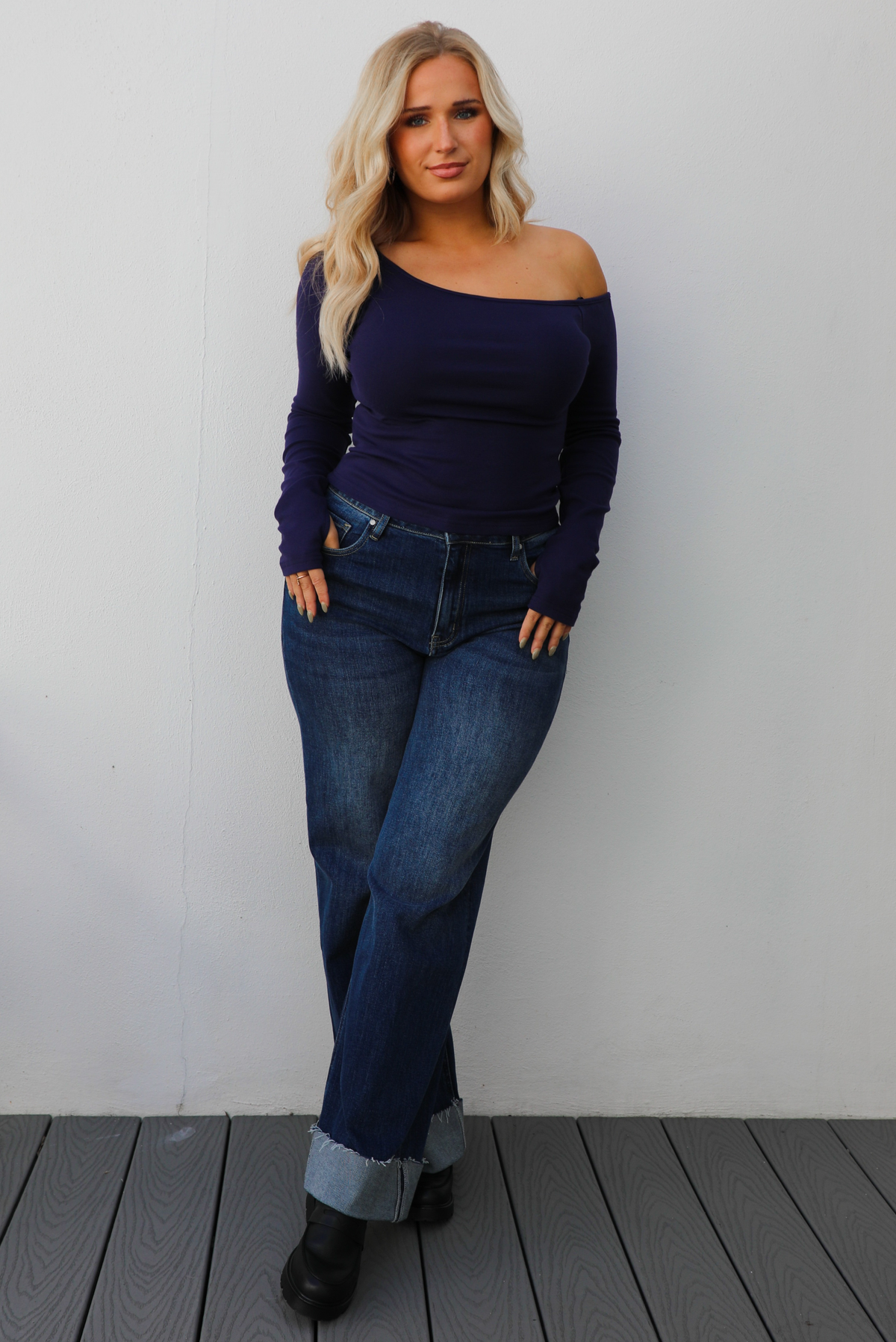 Make It Easy Top: Navy