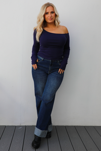 Make It Easy Top: Navy