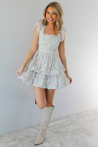 High Above The Clouds Dress: Ivory/Multi