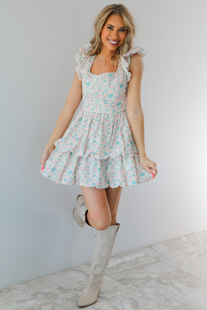 High Above The Clouds Dress: Ivory/Multi