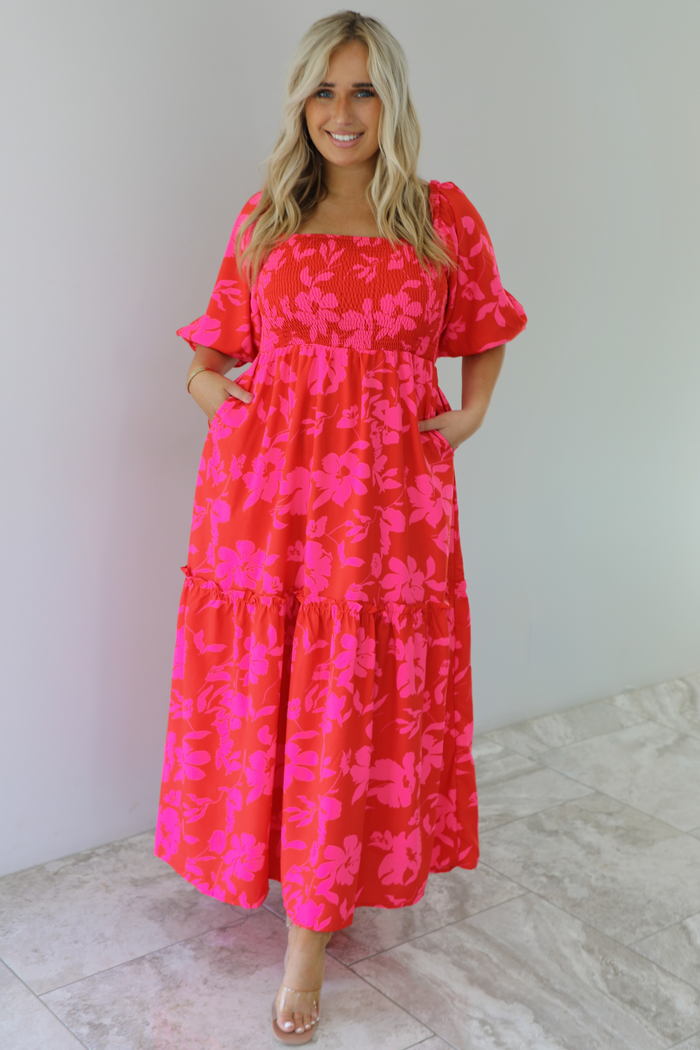 Unbreakable Love Maxi Dress: Red/Pink