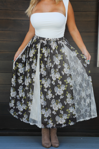 Hay Bale Maxi Skirt: Multi/Floral