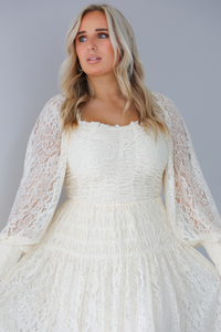 Through The Day Midi Dress: Cream