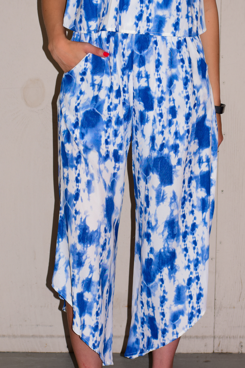 The Pier Jumpsuit: Blue/White