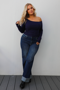 Make It Easy Top: Navy