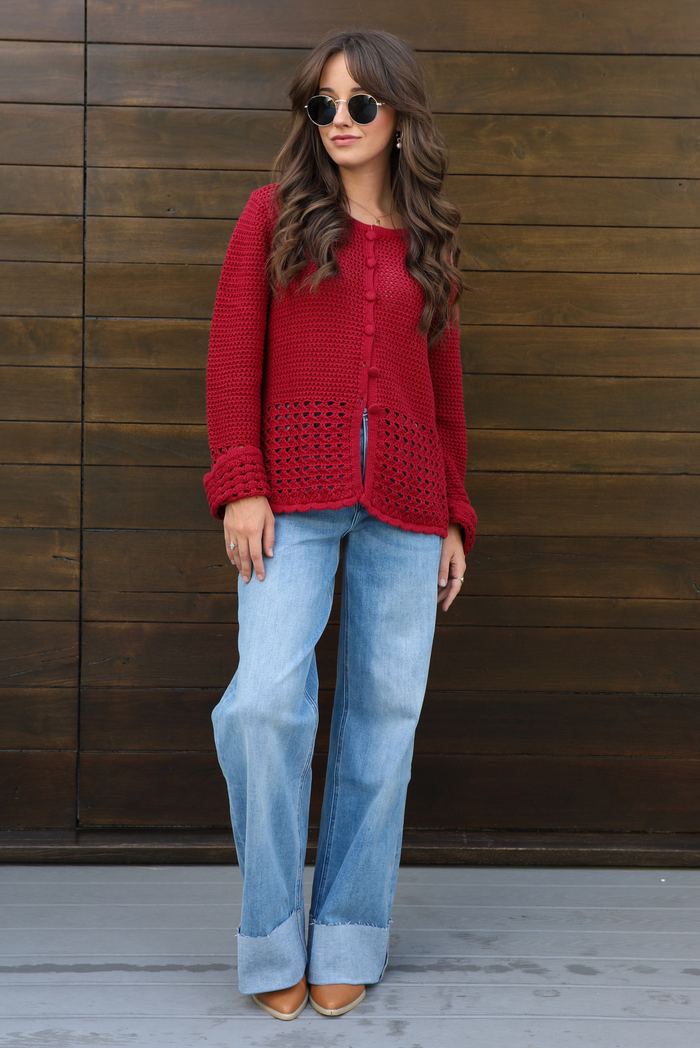 Remember Me Cardigan: Red