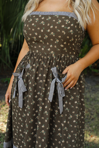Play Your Part Maxi Dress: Brown/Multi