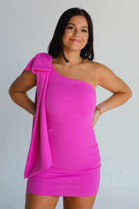 Add A Bow Dress: Fuchsia