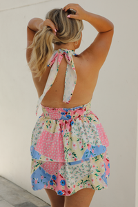 Summer Days Halter Dress: Pink/Multi