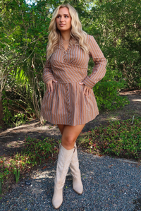 Cinnamon Chai Dress: Rust/Multi