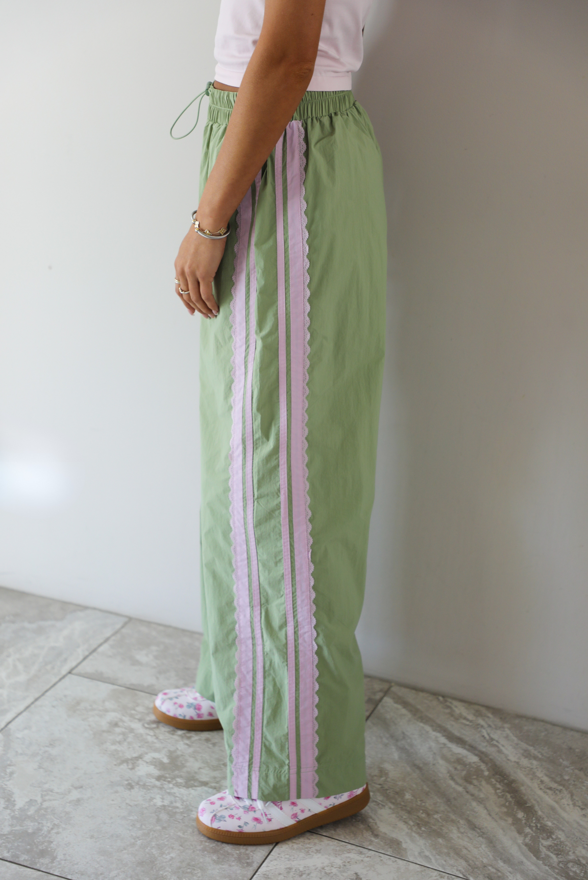 All Yours Pants: Green/Pink