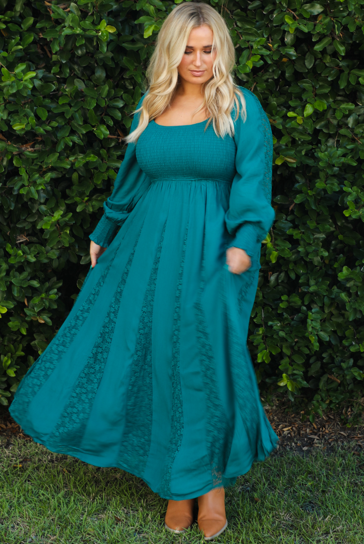 Falling For You Maxi Dress: Teal