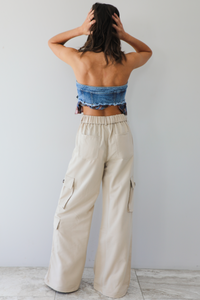 What If Crop Top: Denim/Multi