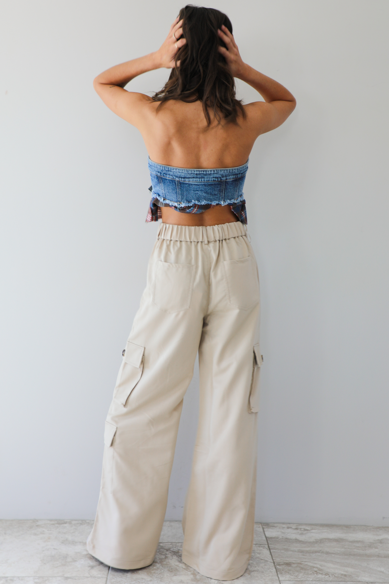 What If Crop Top: Denim/Multi