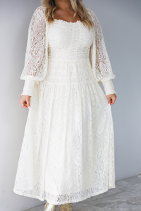 Through The Day Midi Dress: Cream