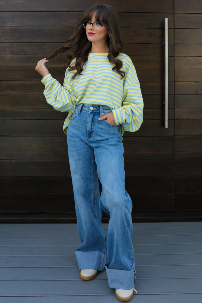 Definitely Not Sweater: Butter Yellow/Blue