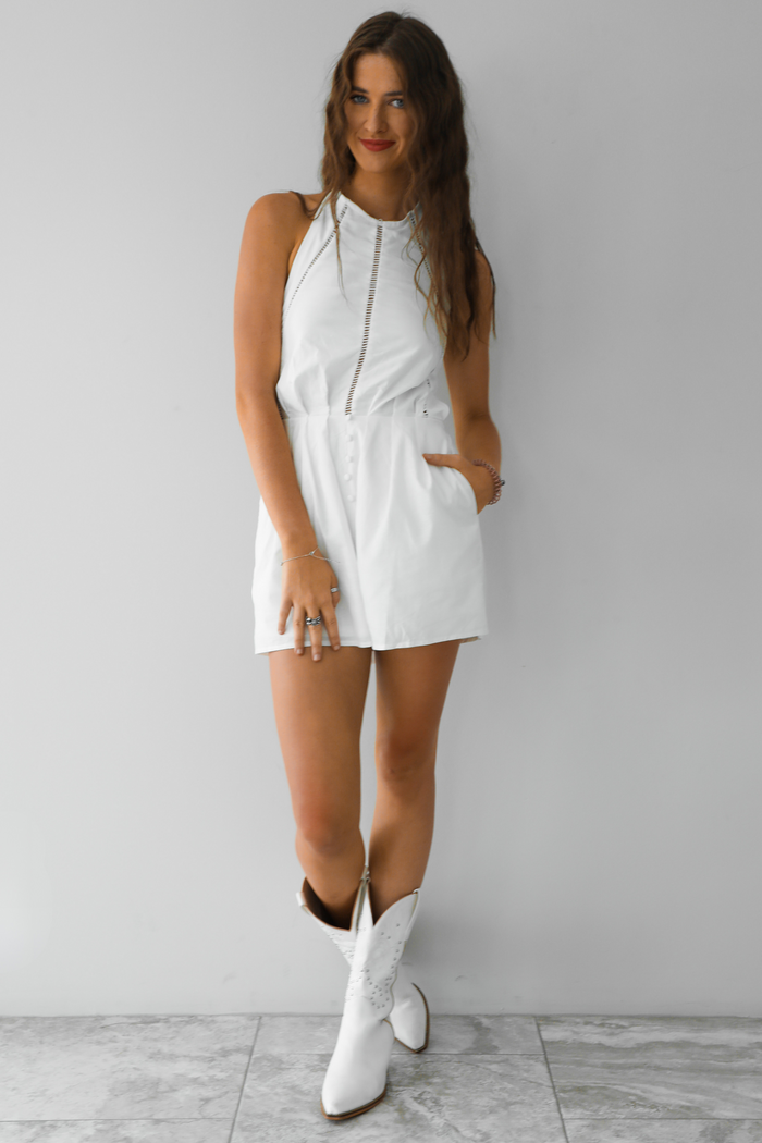 All That I Need Romper: White