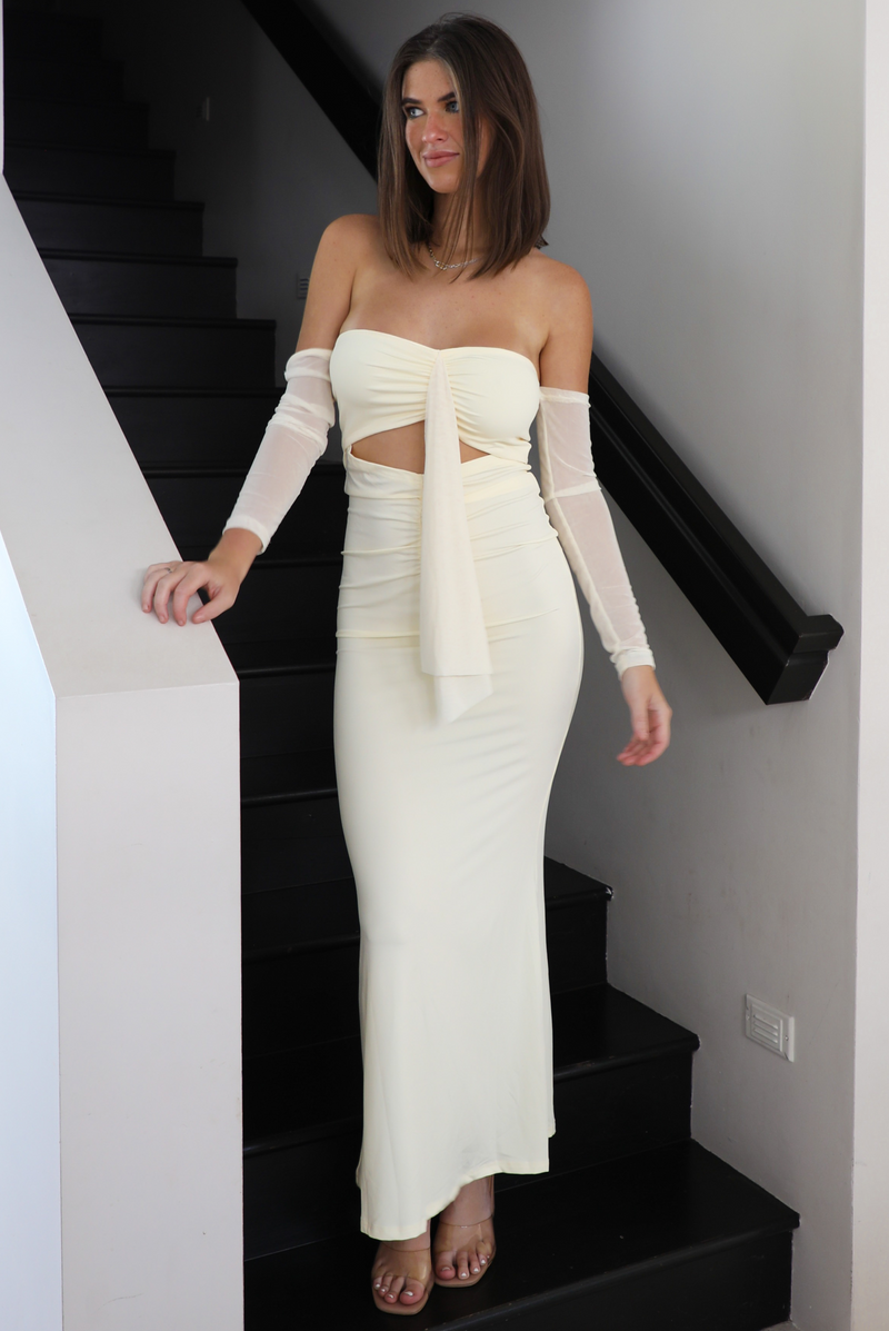 Ready To Go Maxi Dress: Cream