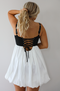 Want To Party Mini Dress: Black/White