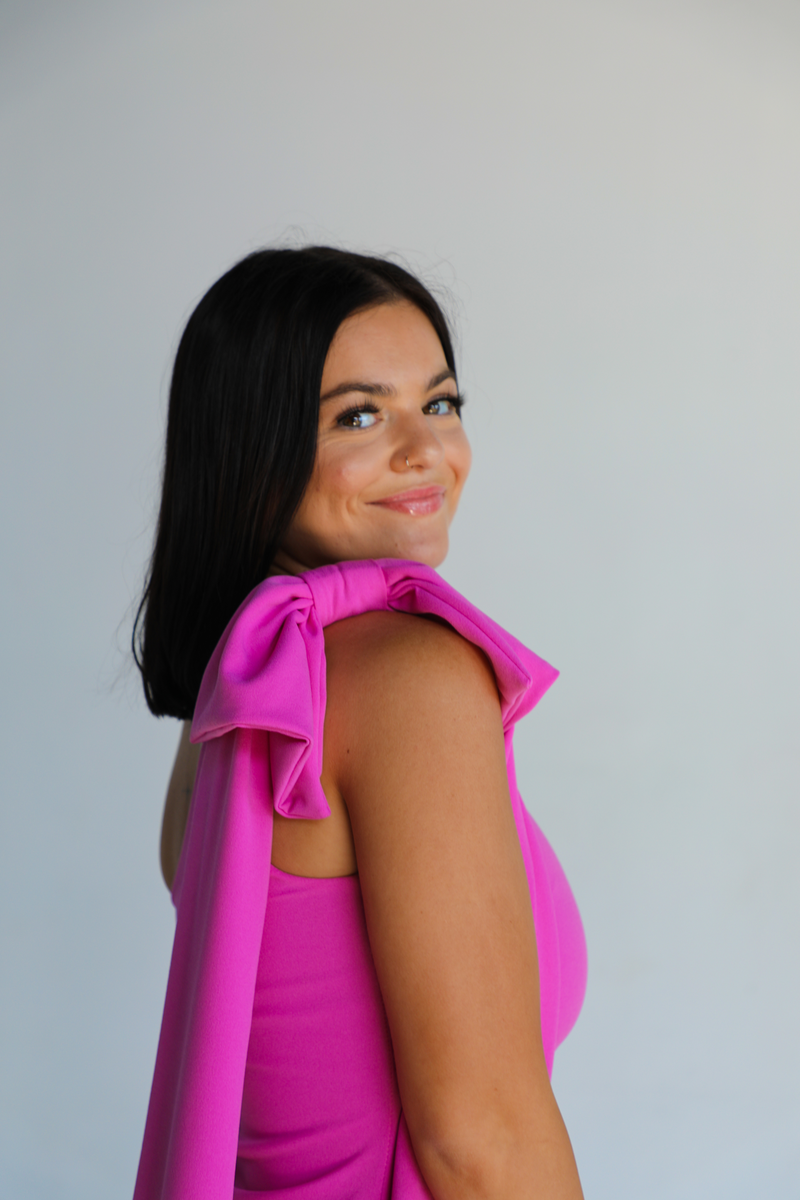 Add A Bow Dress: Fuchsia