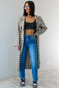 Rome Trench Coat: Brown/Multi
