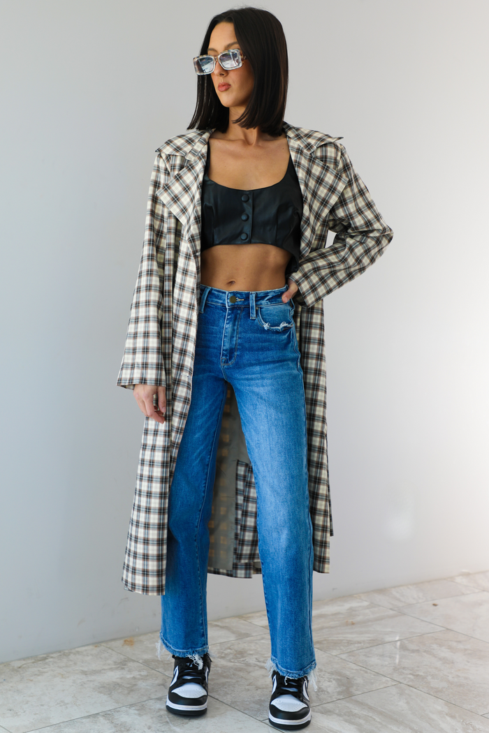 Rome Trench Coat: Brown/Multi