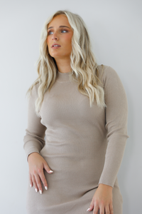 Way To Go Midi Dress: Tan