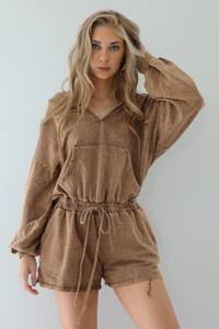 Looking So Sweet Romper: Camel