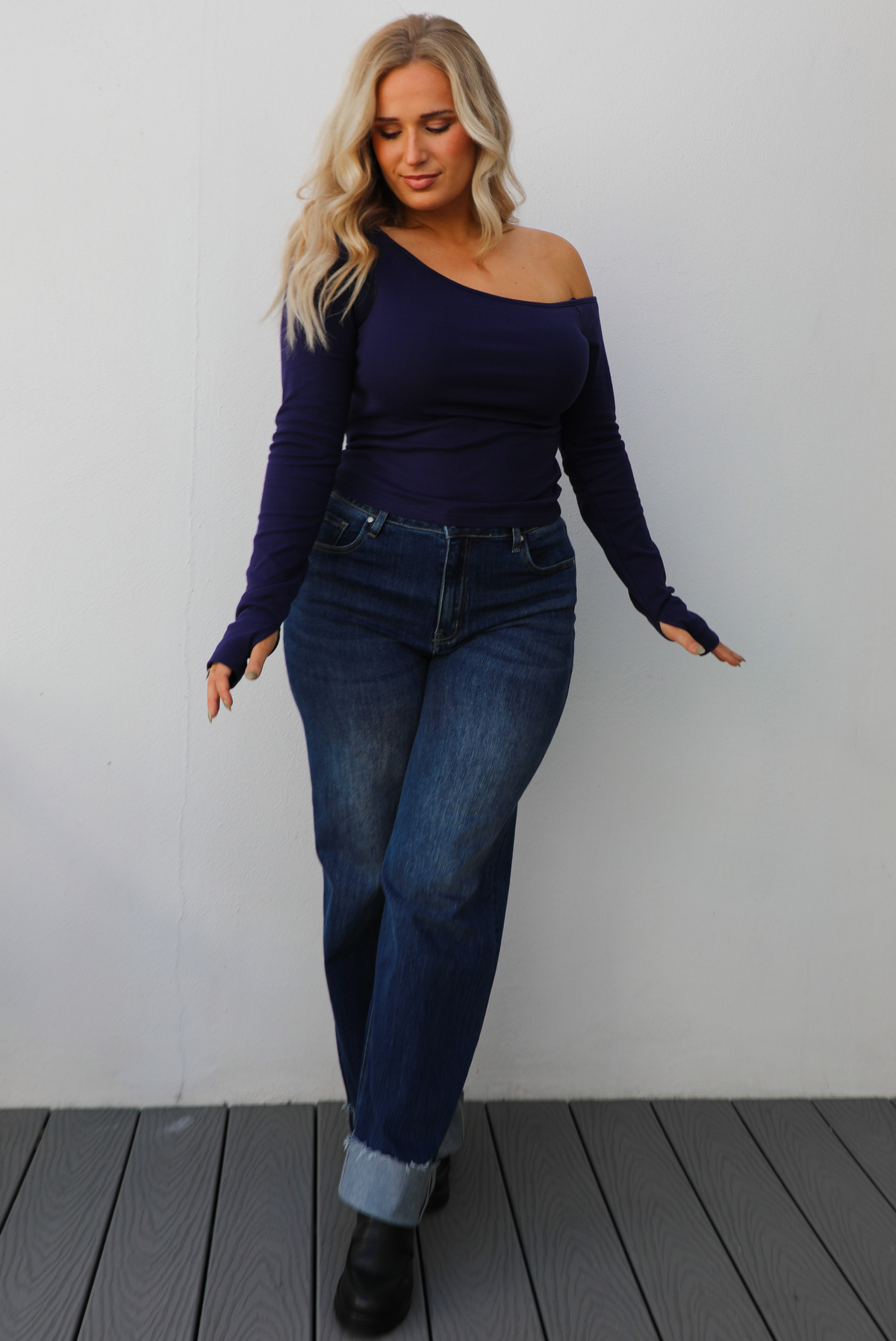 Make It Easy Top: Navy