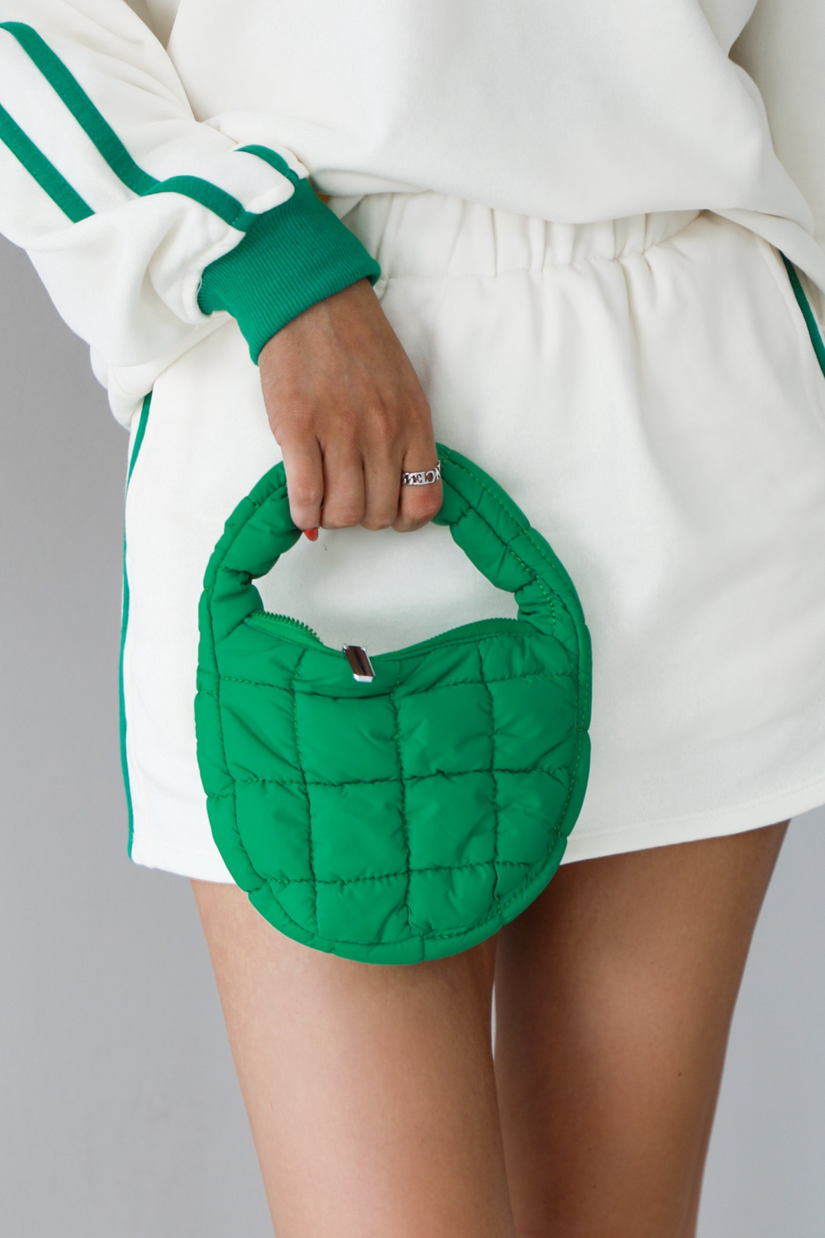 Mini Puffer Purse Bag: Green