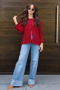 Remember Me Cardigan: Red