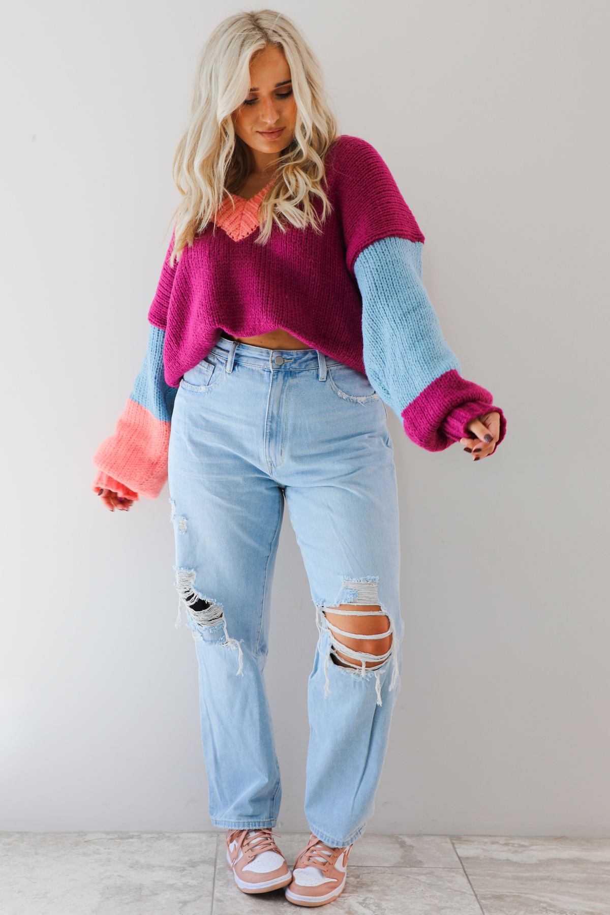 Excited For This Sweater: Maroon/Multi