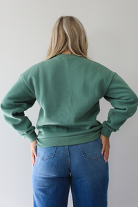 Boulce Letter Patch Sweater: Emerald/Multi