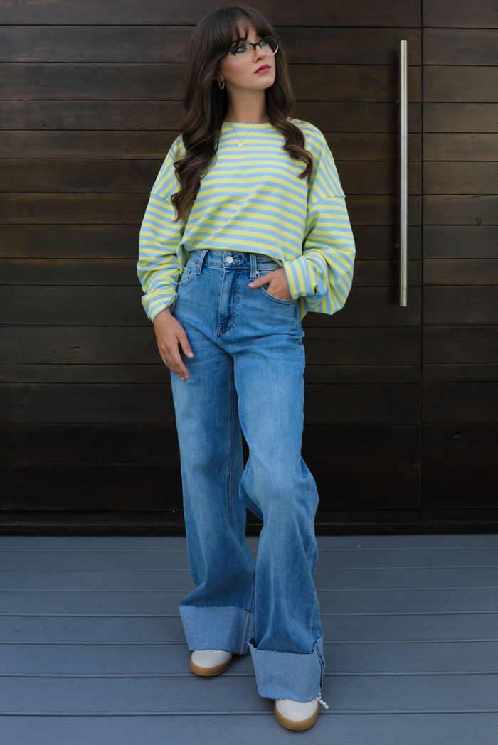 Definitely Not Sweater: Butter Yellow/Blue